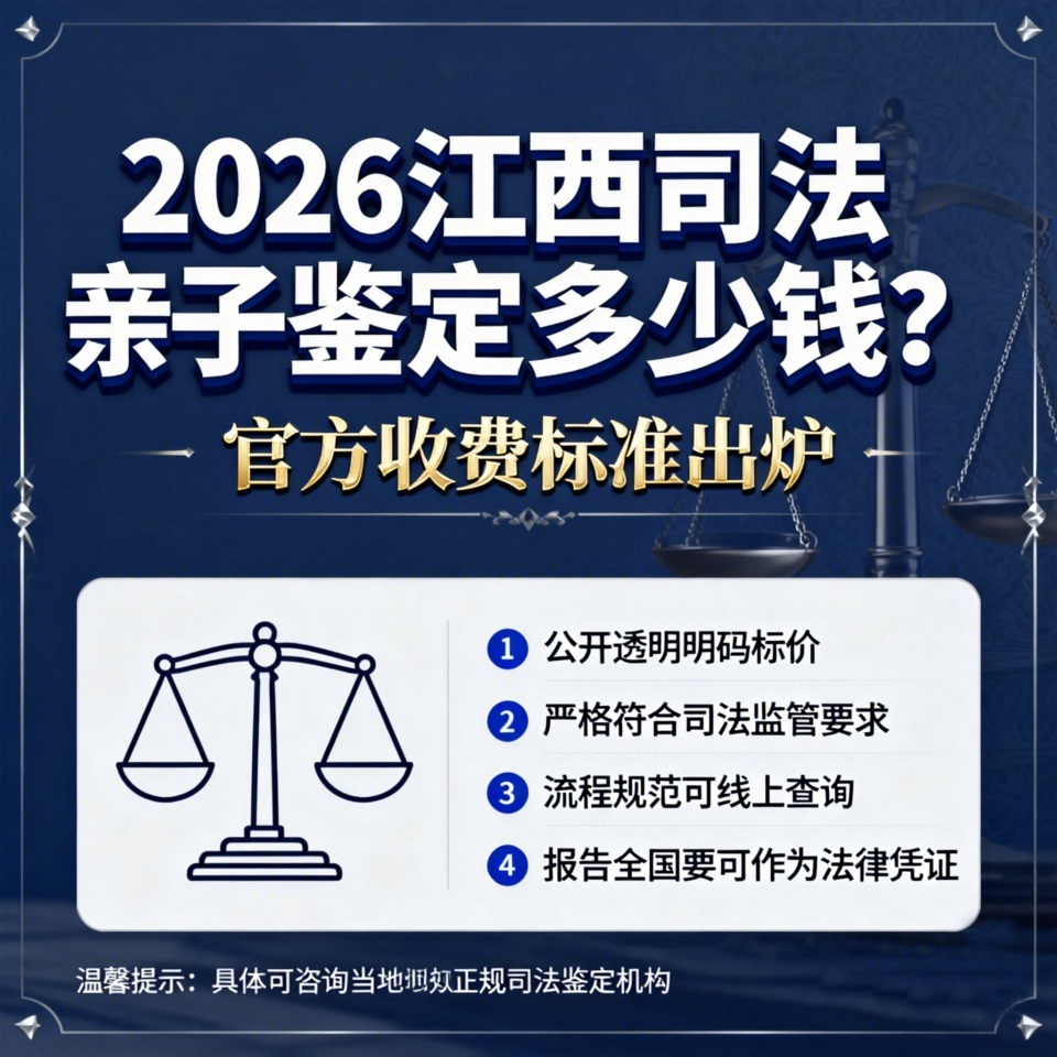 江西上户口亲子鉴定费用多少?2026办理流程超简单